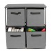 Foldable Storage Cabinet Multi  Layer Combination Cloth Unit Drawer Rack Closet Clothes Books Files Shelf Organizer with 4 Storage Bins