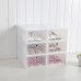 Foldable 6 Shoe Box Transparent Plastic Flip Drawer Type  White Pink Blue Green